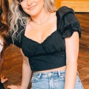 Black Puff Sleeve Top